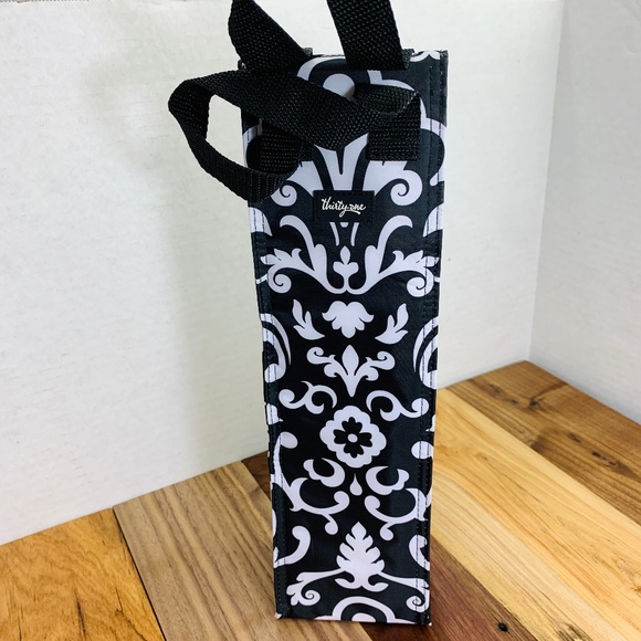 thirty-one Handbags - Thirty One Black & White Baroque Thermal Wine Bag